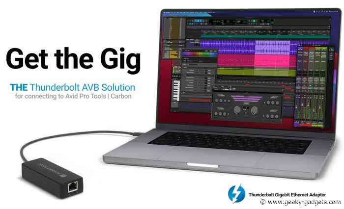 Mac Thunderbolt AVB adapter with Audio Video Bridging IEEE 802.1