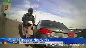 Dash cam shows vehicle crashing into car pulled over by state trooper on highway - Channel3000.com - WISC-TV3