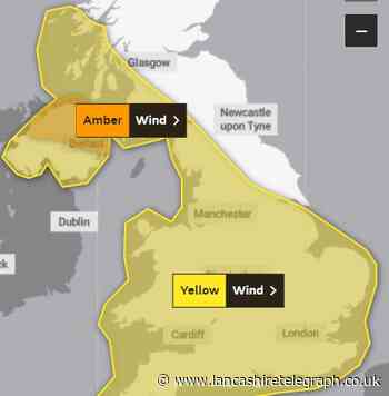 Lancashire covered by yellow weather warning for wind