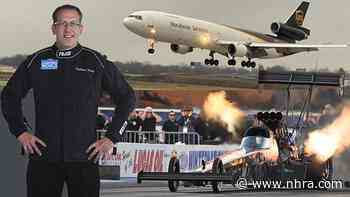 UPS pilot Scott Farley flying inches off the ground in Pomona Top Fuel debut - NHRA.com