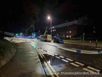 Road closed after scaffolding blows off Potters Bar building