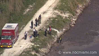 Person Unaccounted for After Dump Truck Crashes Into Canal in Broward