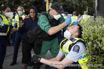 Protester drives at New Zealand police as cordon tightens - Red Deer Advocate