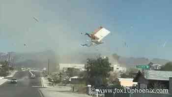 Video captures dust devil that left a trail of damage in Bullhead City - FOX 10 News Phoenix