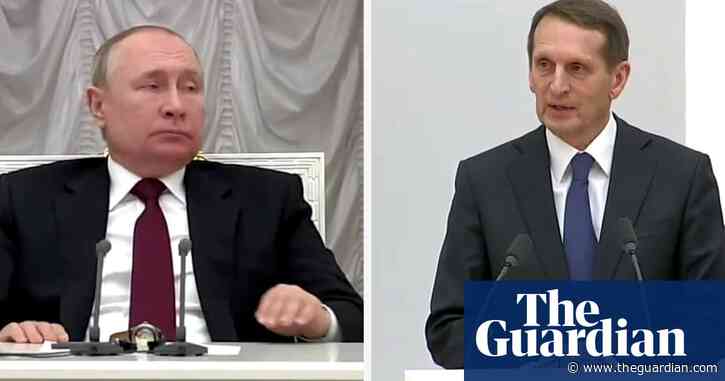 'Speak plainly!': Putin has tense exchange with his spy chief – video