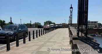 The installation of anti-terror bollards on Hampton Court Bridge. Xanthe Ryder, Surbiton High School