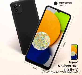 Samsung Galaxy A03 price leaked for India