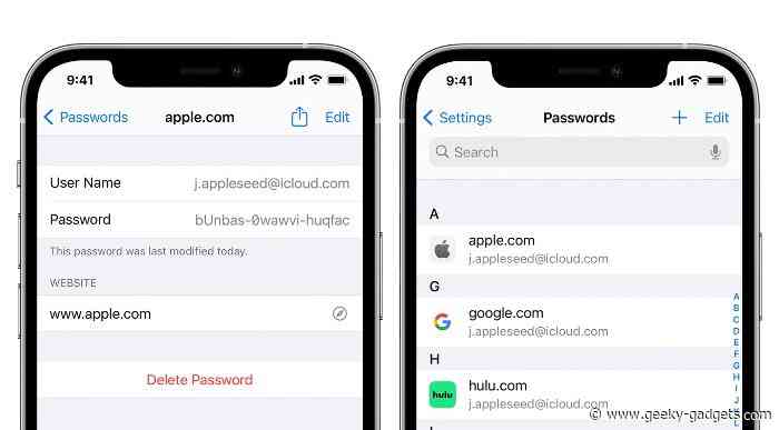 How to view, edit and mange your iPhone saved passwords
