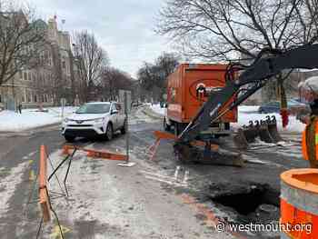 Emergency water main work at the corner of Cote St. Antoine and Stanton on February 22 - City of Westmount - Ville de Westmount
