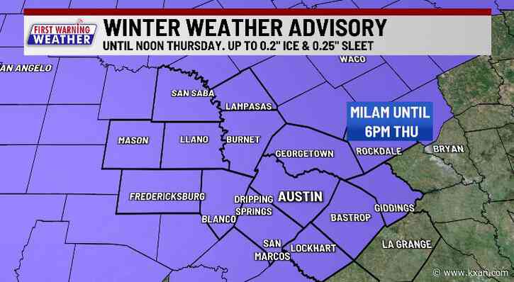 NEW: Winter Weather Advisory EXPANDED; Now includes Austin Metro Counties