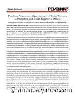 Pembina Announces Appointment of Scott Burrows as President and Chief Executive Officer Strengthens Executive Leadership Team With Additional Promotion and Appointment - Yahoo Finance