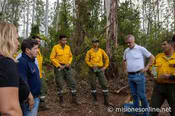 Arce y Alarcón visitaron las zonas de incendios en Caraguatay y asistieron a los bomberos - Misiones OnLine