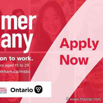 'Be your own boss': Markham Summer Company program opens for applications - Toronto Star