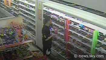 Watch CCTV footage of man accused of injecting blood into food at three West London supermarkets - Sky News