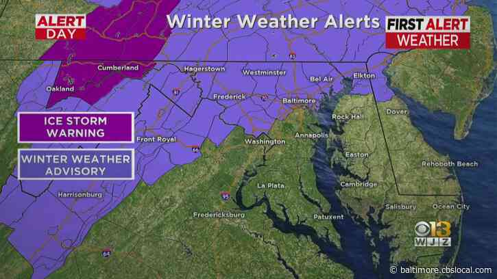 Maryland Weather: Alert Day Issued For Winter Weather Today Through Friday Morning