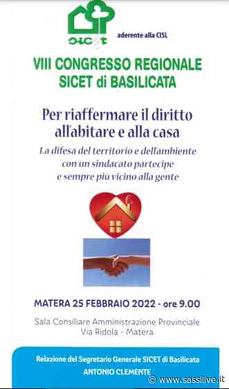 A Matera l'8^ congresso regionale Sicet di Basilicata “per riaffermare il diritto all'abitare e alla casa” - Sassilive.it