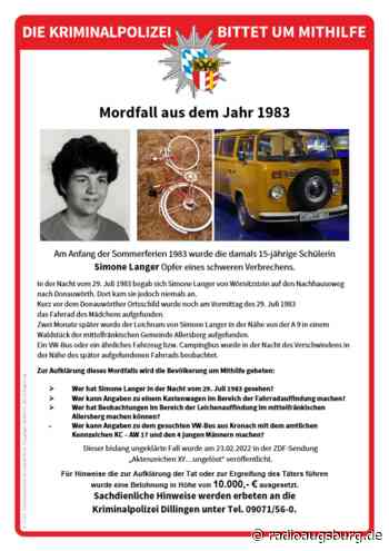 Mordfall von 1983 bei Donauwörth: Polizei bittet um weitere Hinweise - Radio Augsburg