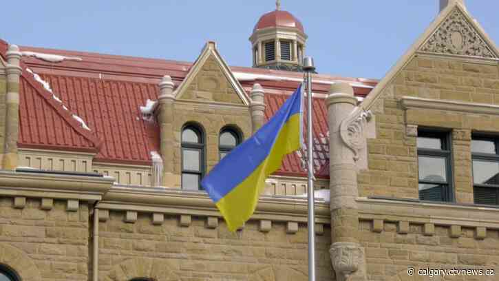 Ukraine flag raised at Calgary city hall in 'show of support'