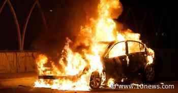 Fire destroys car on bridge in Mount Hope area - 10News