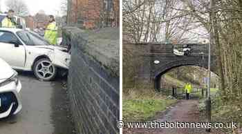 Driver fails to remain at scene after car crashes through bridge wall on Settle Street, Great Lever
