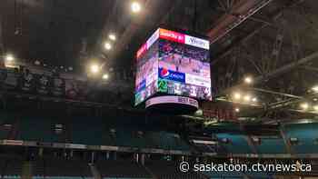 'It'll be awesome': Nearly $1M jumbotron hoisted at SaskTel Centre