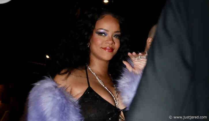 Pregnant Rihanna Wears Black Mini-Dress for Dinner in Milan with A$AP Rocky