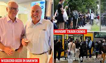 David Elliott photo with Scott Morrison that will infuriate Sydney Trains commuters after 'strike' - Daily Mail