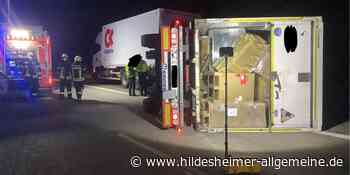 LKW-Anhänger kippt auf Autobahn 7 bei Hildesheim um - www.hildesheimer-allgemeine.de