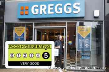 Hygiene ratings for every Greggs in Greenwich