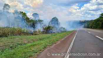 Visibilidad reducida por humo sobre ruta 12 en Caraguatay - Primera Edición el Diario de Misiones