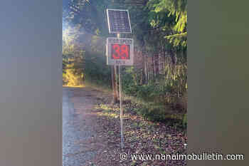 Thieves in Lantzville make getaway with radar speed sign – Nanaimo News Bulletin - Nanaimo Bulletin