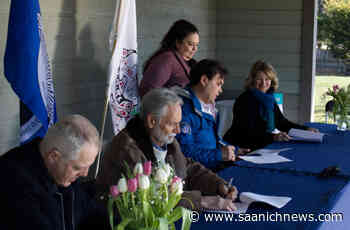 Sc’ianew signs deal working with partners to protect Mary Hill - Saanich News