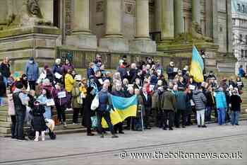 People gather in Bolton as a mark of solidarity with the town's strong Ukrainian community - The Bolton News