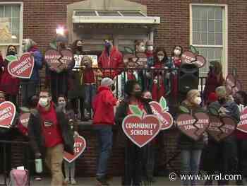 The Durham Association of Educators rally over staffing shortages ahead of school board vote on mask mandate - WRAL News