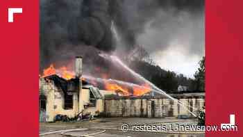 Suffolk Fire & Rescue reports huge business building fire near E. Washington Street
