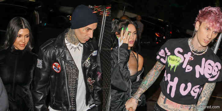 Megan Fox & Kourtney Kardashian Join Their Fiances at Avril Lavigne's Show