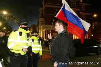Police intervene over protests outside Russian Embassy - Ealing Times