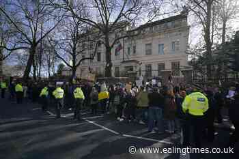 Eggs thrown at Russian embassy during Ukraine protest - Ealing Times