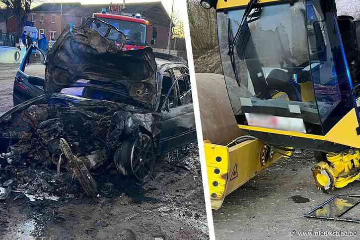 Twee mannen ongedeerd na zware klap tegen walsmachine in Heks