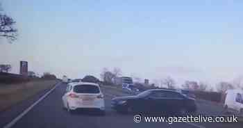 Shocking dash-cam footage shows moment Mercedes veers into A19 fast lane 'out of nowhere' - Teesside Live