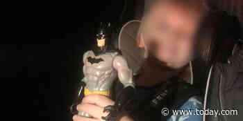 Ukrainian father gives his son Batman toy and a message: 'Be brave'