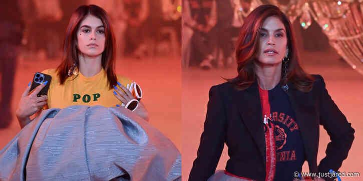 Mom & Daughter Duo Cindy Crawford & Kaia Gerber Walk In Off-White's Paris Fashion Show