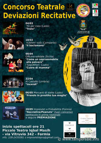 Formia / "Deviazioni recitative", si torna al teatro con la III edizione del concorso promosso da "Imprevisti e probabilità" - Temporeale Quotidiano
