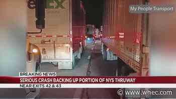 NYS Thruway backed up after serious crash