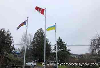 Comox raises Ukrainian flag in solidarity with citizens - My Comox Valley Now