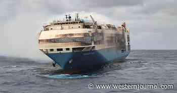 Eerie Photos: Ship Carrying Thousands of Luxury Cars Finally Sinks After Burning for 13 Days on Ocean