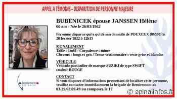 Disparition inquiétante - La Gendarmerie des Vosges lance un appel à témoins - Epinal infos - Epinal Infos