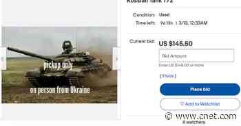 No, Ukrainians Aren't Selling Captured Russian Tanks on eBay     - CNET