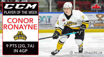 CCM Player of the Week | Conor Ronayne | Smiths Falls Bears - CCHL