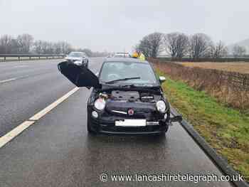 Drunk arrested for driving mangled car along M6